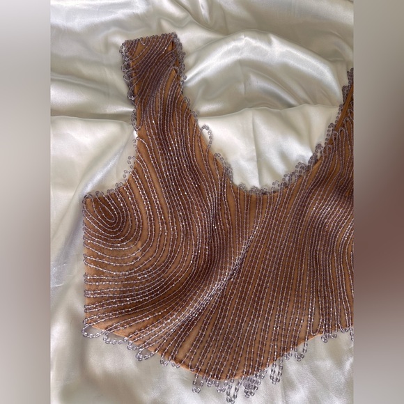 Rare⚡️La Perla Elegant Beaded Women's Top - nude color - Picture 5 of 13